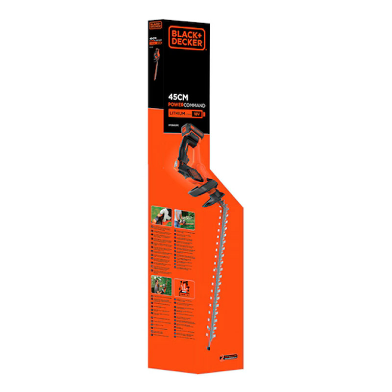 Foarfeca gard viu cu acumulator Black&Decker, 18V Li-Ion 1x 2.0Ah, lama 450 mm, tip GTC18452PC-QW