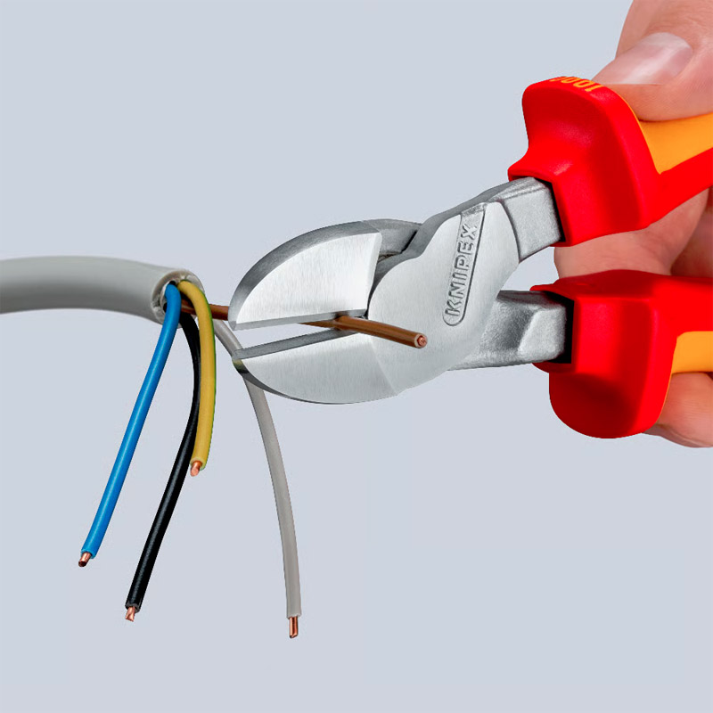 Cleste de forta KNIPEX VDE cu taietura laterala si parghie mare, 250 mm