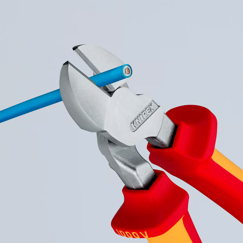 Cleste de forta KNIPEX VDE cu taietura laterala si parghie mare, 250 mm