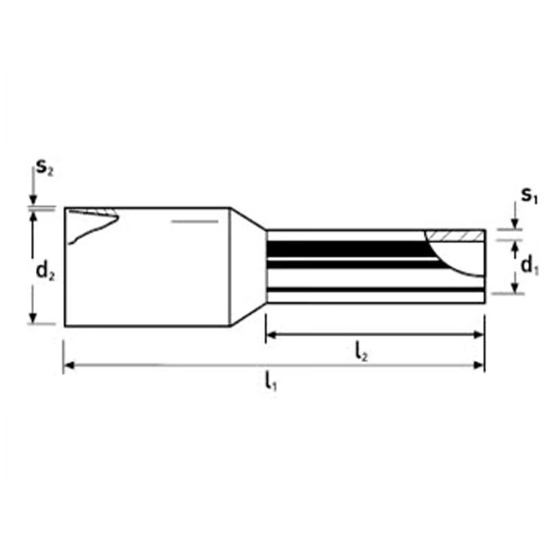 Ferule lungi KNIPEX pentru clestii de sertizat cabluri electrice, 16.0 mm² - ALBASTRU, 100 buc