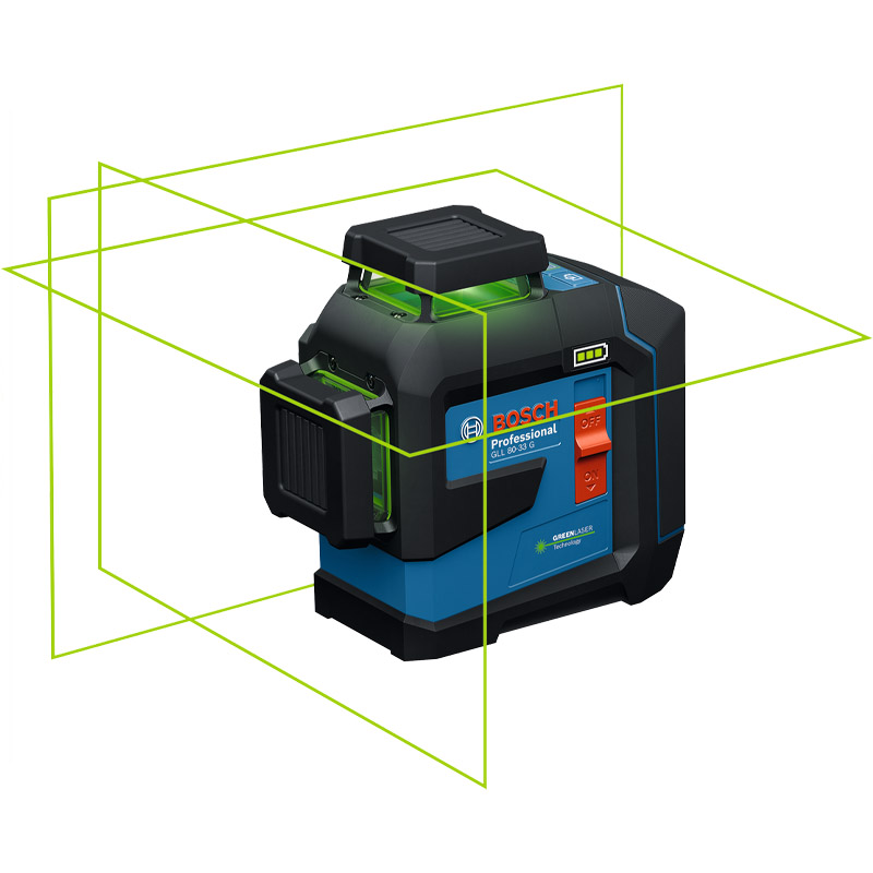 Nivela laser cu 3 linii BOSCH, GLL 80-33 G, verde