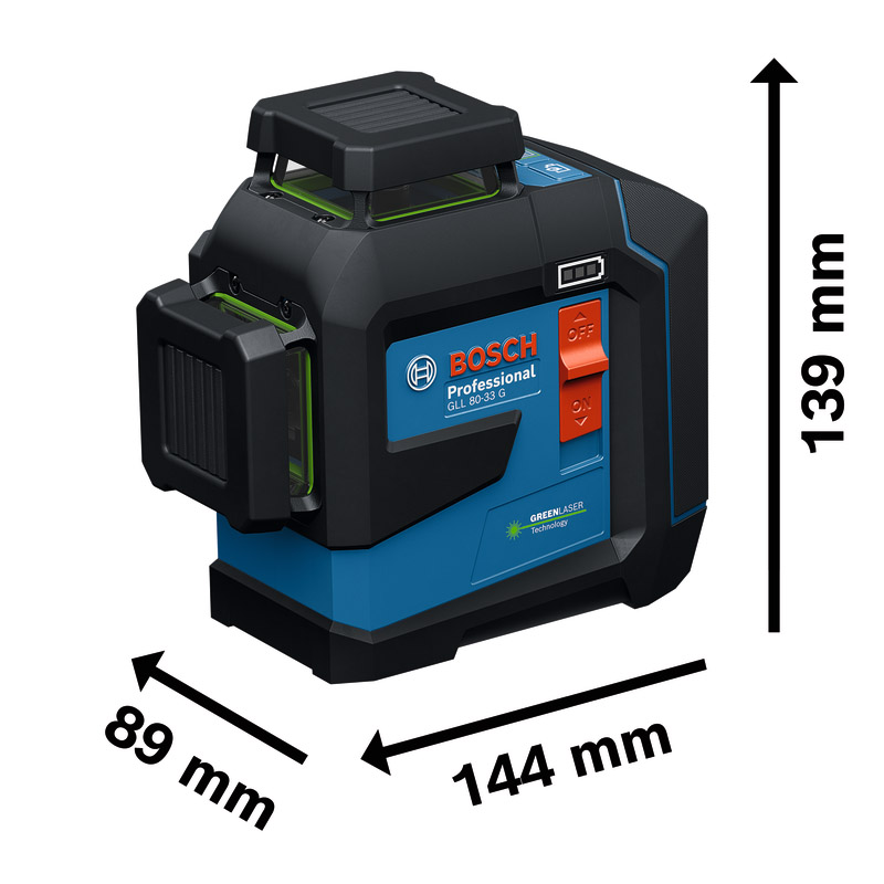 Nivela laser cu 3 linii BOSCH, GLL 80-33 G, verde
