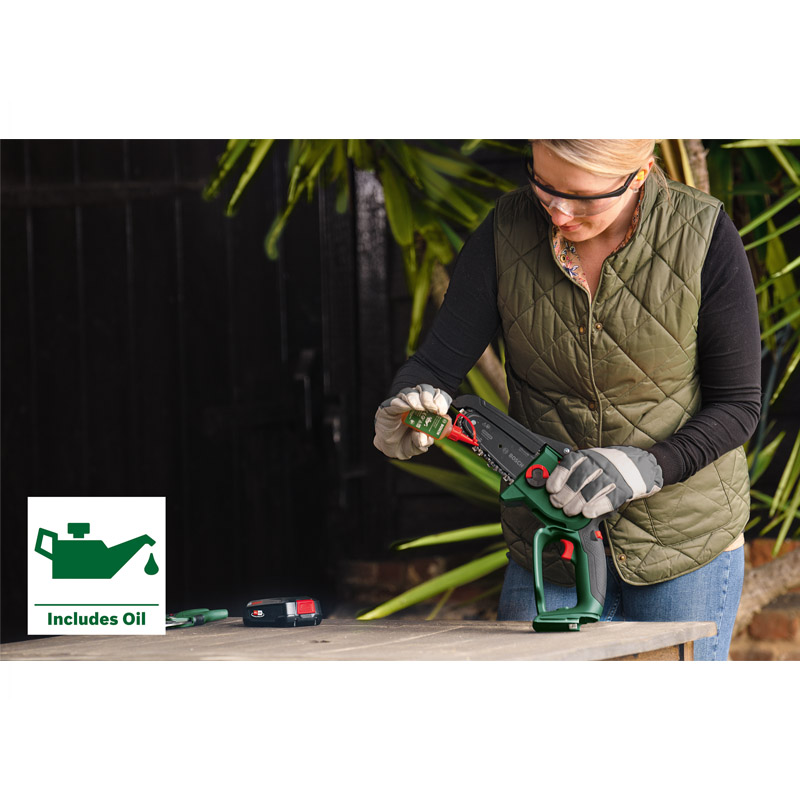 Fierastrau pentru crengi BOSCH EasyChain 18V-15-7 cu acumulatori 18V 2.5Ah, sina 15 cm, 1.1 mm