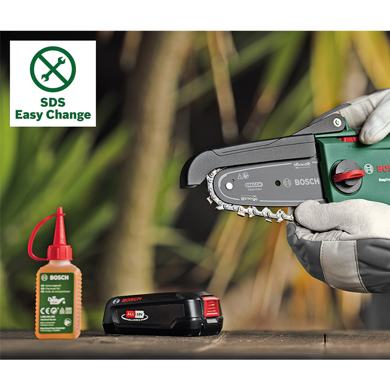 Fierastrau pentru crengi BOSCH EasyChain 18V-15-7 cu acumulatori 18V 2.5Ah, sina 15 cm, 1.1 mm
