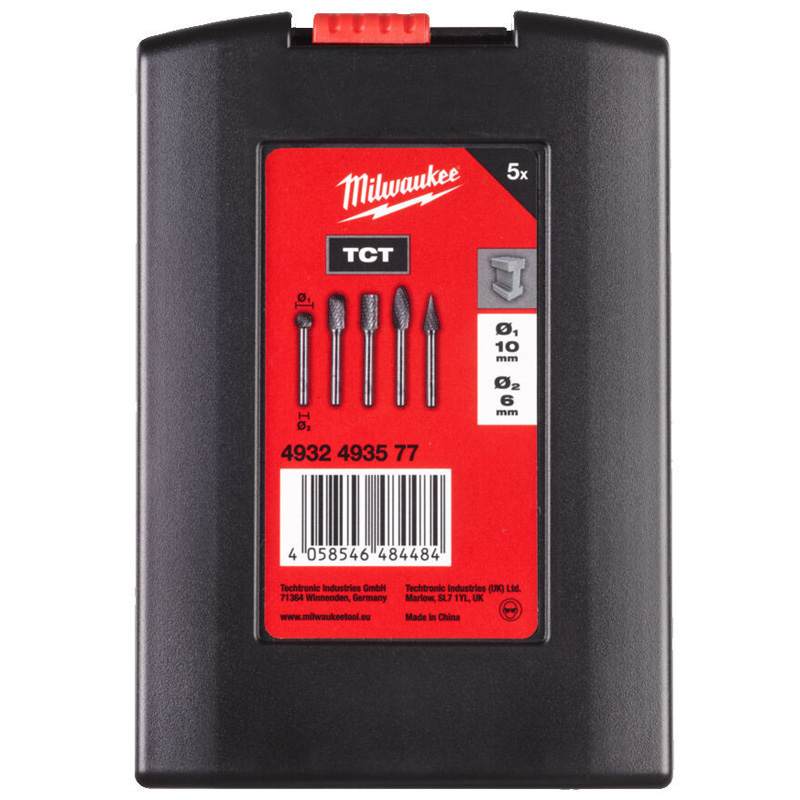 Set 5 freze carbura pentru metale 6 x 10 mm, Milwaukee