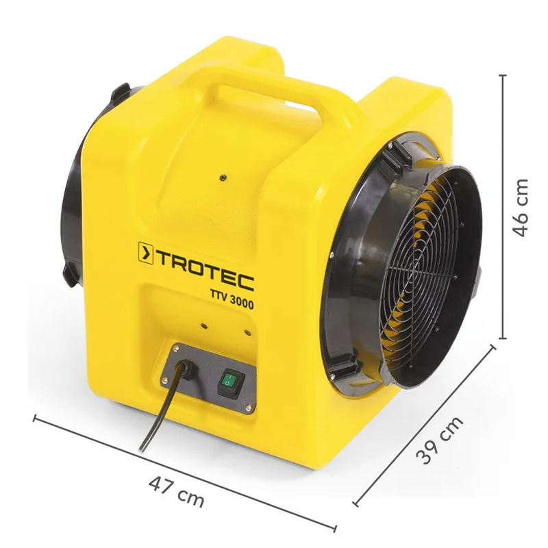 Ventilator industrial axial portabil, Trotec, TTV3000, 3000m³/h, 30cm
