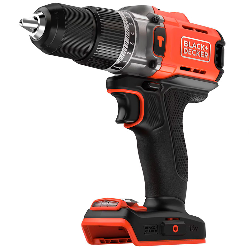 Masina de gaurit cu percutie si acumulatori BLACK&DECKER BCD383D2XKA-QW, 18V 2x 2.0Ah, 45 Nm, cu 80 accesorii