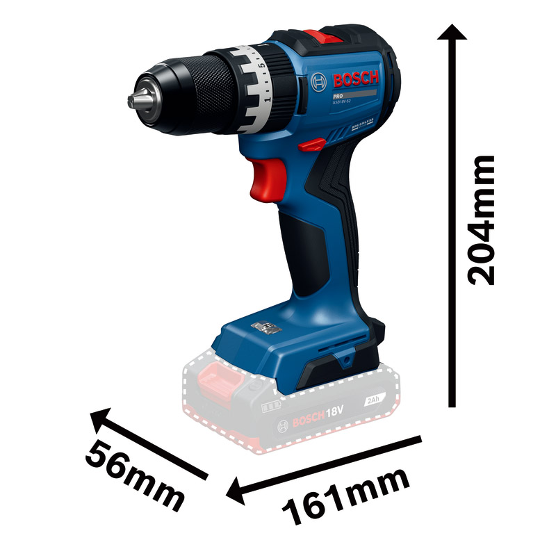 Masina de gaurit/insurubat cu  percutie BOSCH PRO GSB18V-52, max. 70 Nm , SOLO