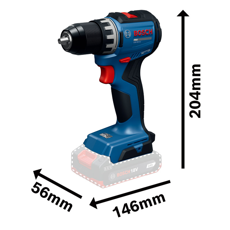 Masina de gaurit/insurubat BOSCH PRO GSR18V-52, max. 70 Nm , SOLO