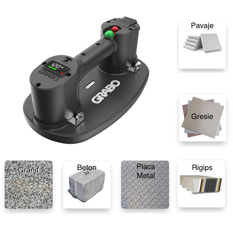 Ventuza electrica cu vacuum GRABO PRO BRUSHLESS, compatibila cu acumulatorii Milwaukee 18V