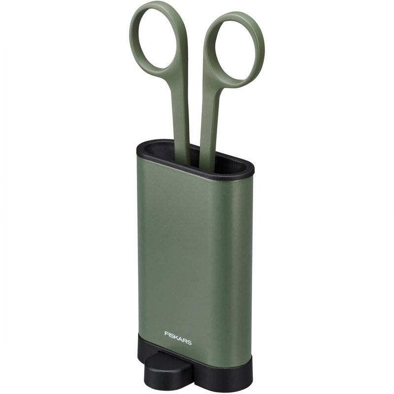 Foarfeca de precizie Fiskars Plant Care, pentru taieturi netede pe plante de apartament si flori, cu suport, 18.8 cm