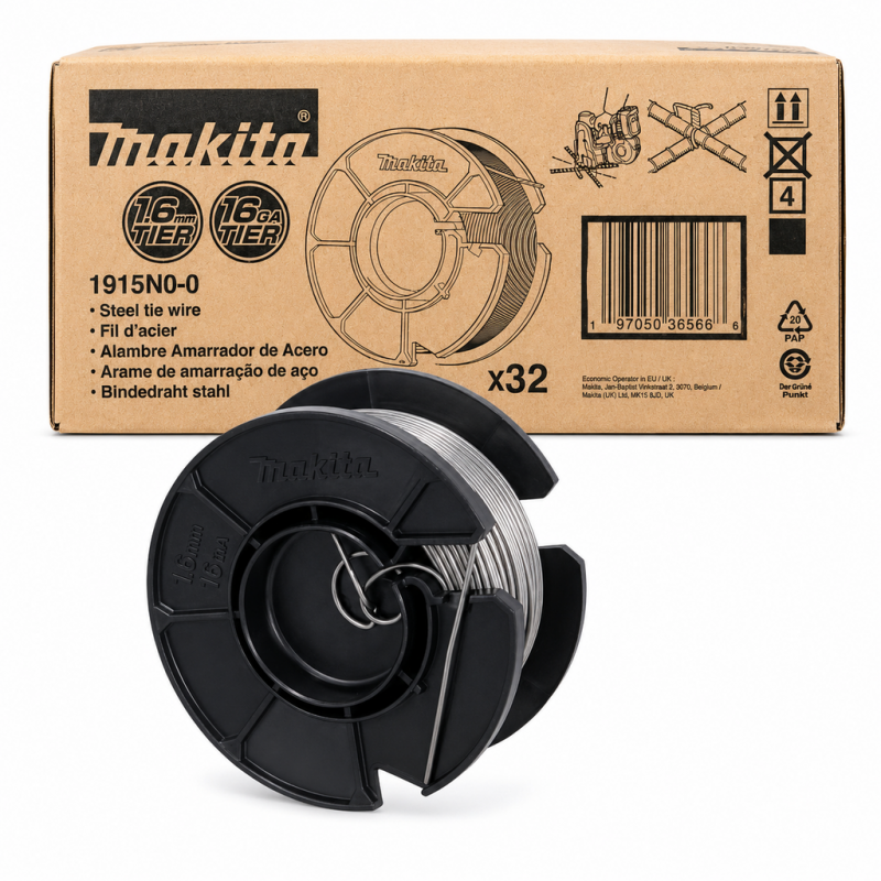 Masina de legat fier-beton Makita TR001GZ, 40V XGT, 2x4Ah, incarcator rapid DC40RA, 128 role sarma 1.6mmx30m 