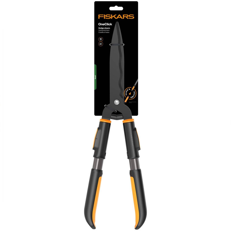 Foarfeca pentru gard viu Fiskars OneClick, fara coada, 21.5 cm