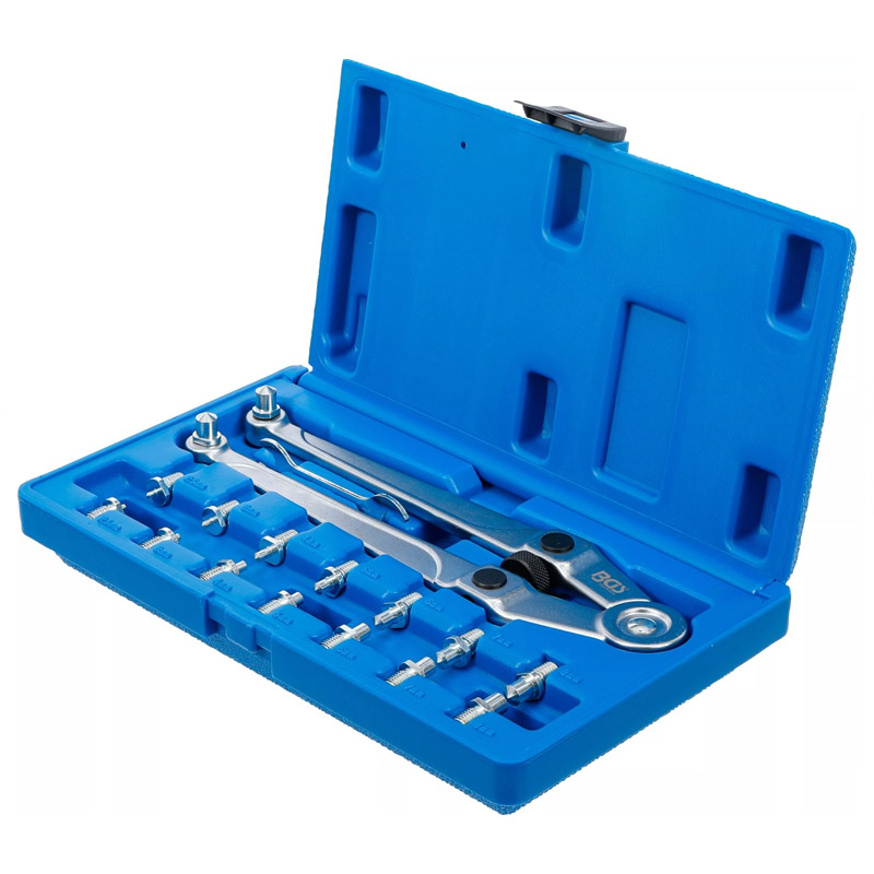 Set cheie cu doi pini si 4 bacuri ajustabila BGS + 8 perechi de pini 2.5-3-4-5-6-7-8-9 mm, max. 102 mm