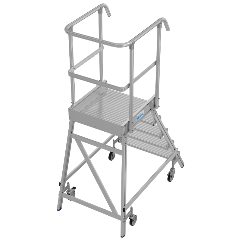 Scara cu podest mobila, cu trepte pe o parte (5 trepte)