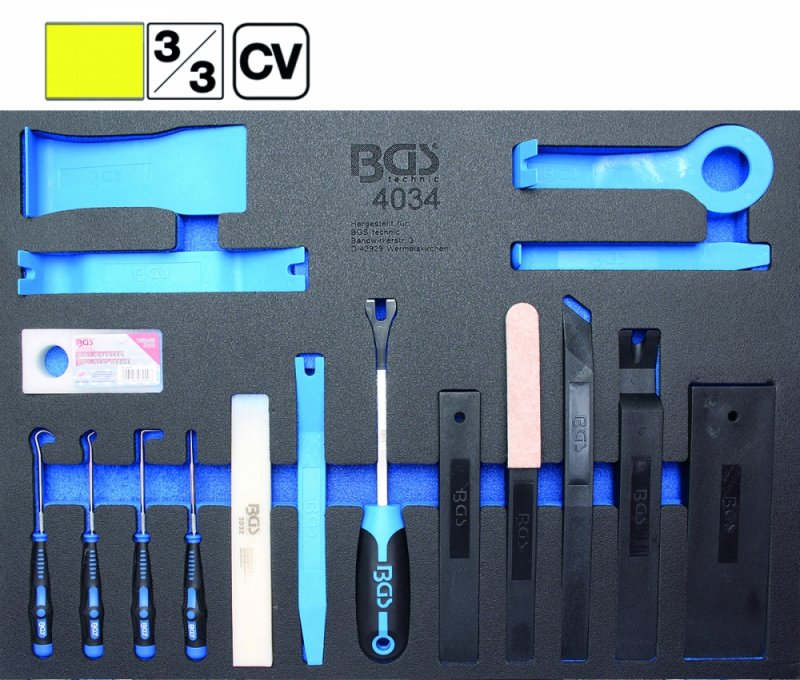 Organizator pentru carucior BGS, 17 piese pentru demontare, montare si carlige, 3/3 sertar