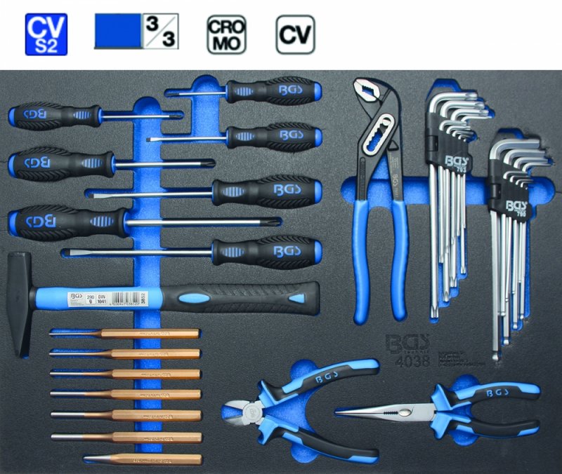 Organizator pentru carucior BGS, 36 piese, 3/3 sertar