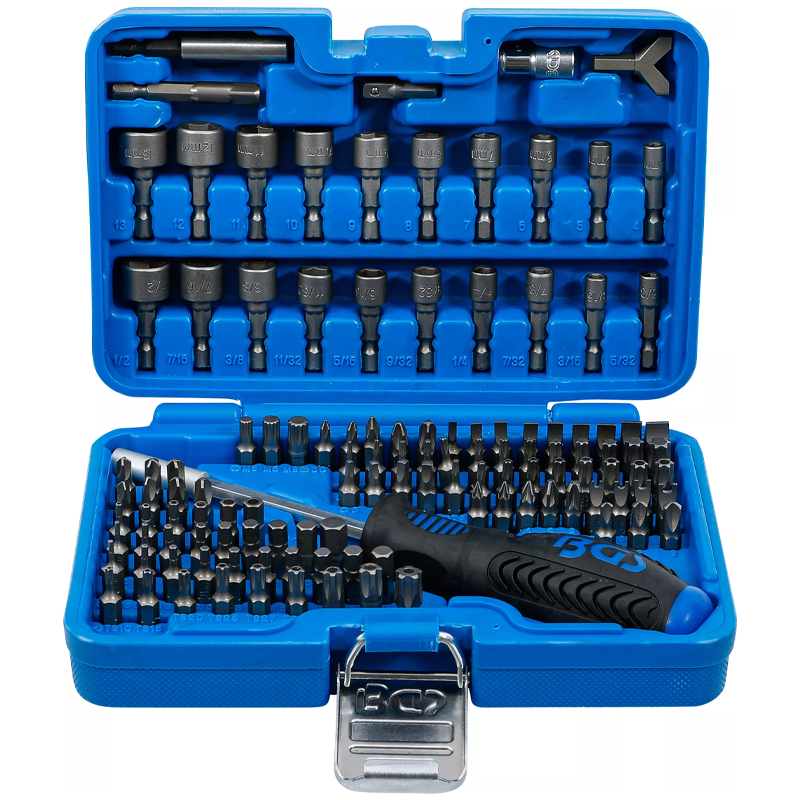 Set chei hexagonale + varfuri + maner surubelnita, 122 piese 