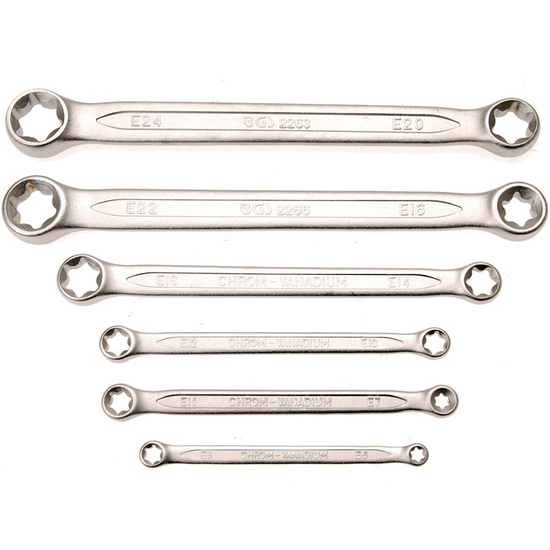 Set 6 chei inelare stelate torx-negativ duble profil E