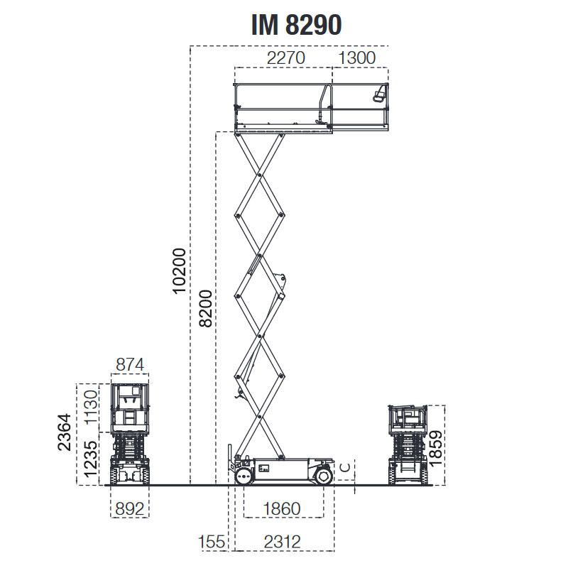 Platforma-nacela foarfeca de interior IM8290AC