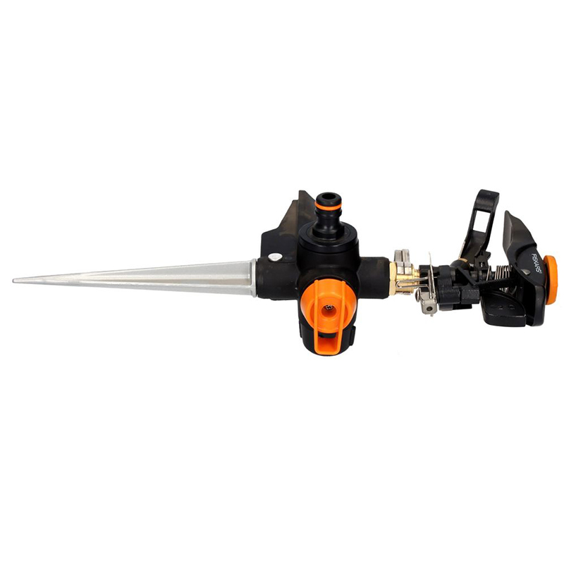 Aspersor pulsator cu tarus, sistem On/Off, capacitate de irigare de peste 500 mp, Fiskars