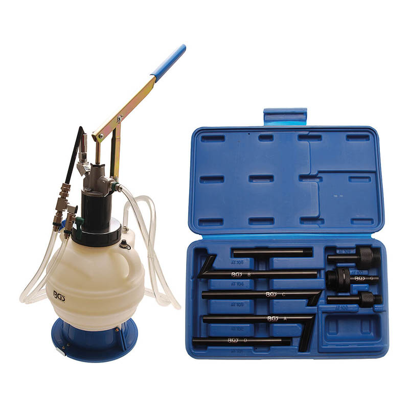 Pompa umplere ulei transmisie, cu sistem de retur, cu 8 adaptoare, 7 l, BGS