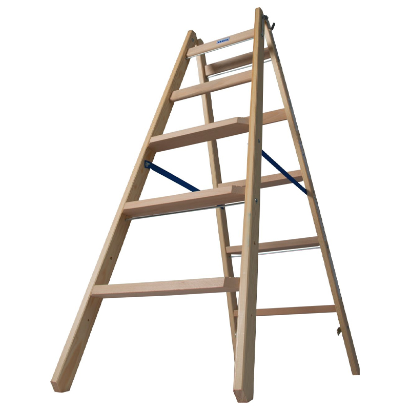 Scara de lemn cu trepte late, 2x5 trepte