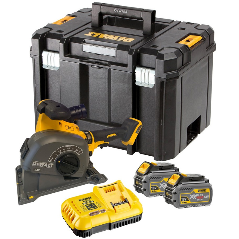 Masina de taiat canale in beton cu disc diamantat, 54V Flexvolt, 2x6Ah, DeWalt DCG200T2-QW