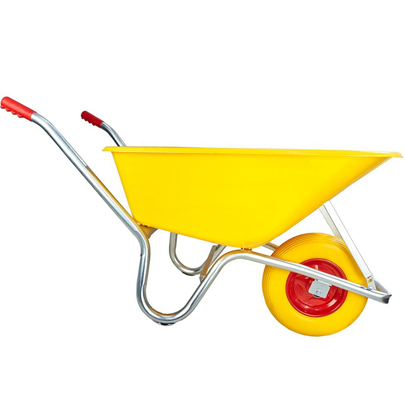 Roaba cuva din polietilena, Heavy-Duty, cadru zincat, 85l, roata poliuretan plina