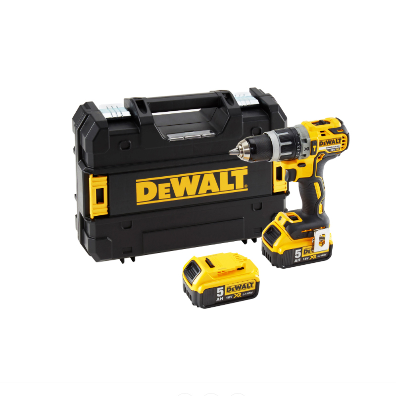 Masina de gaurit cu percutie DeWalt DCD796P2-QW | 18V, 2 x 5.0Ah Li-Ion, 27-70 Nm