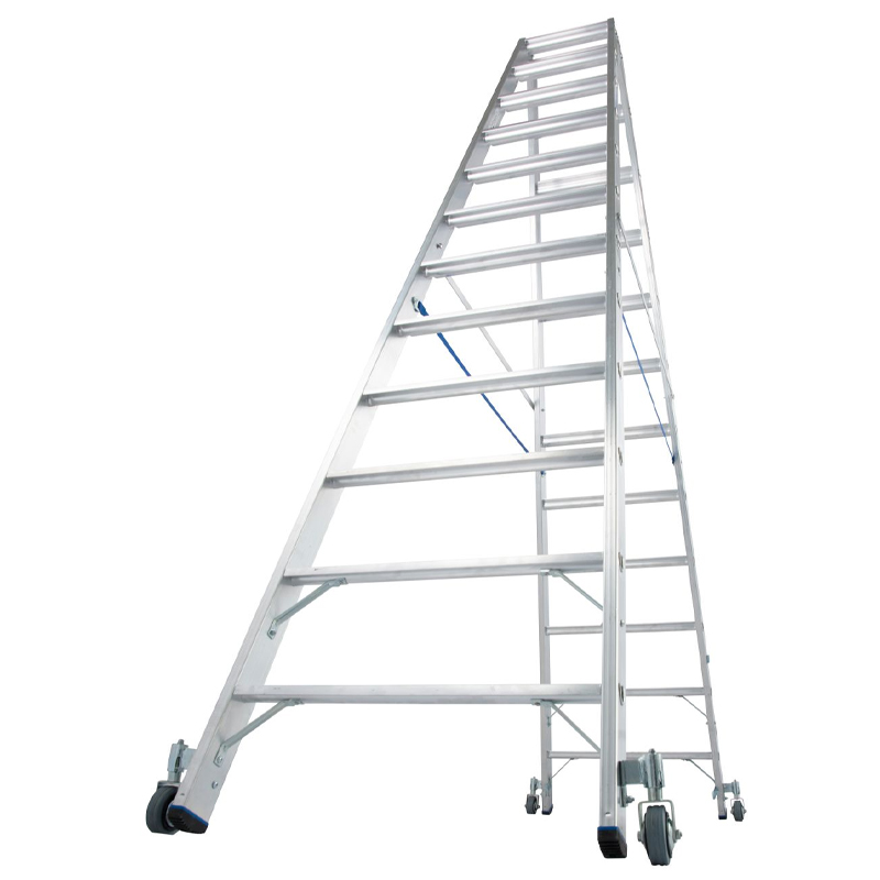 Scara Stabilo dubla 2x12 trepte, cu roti