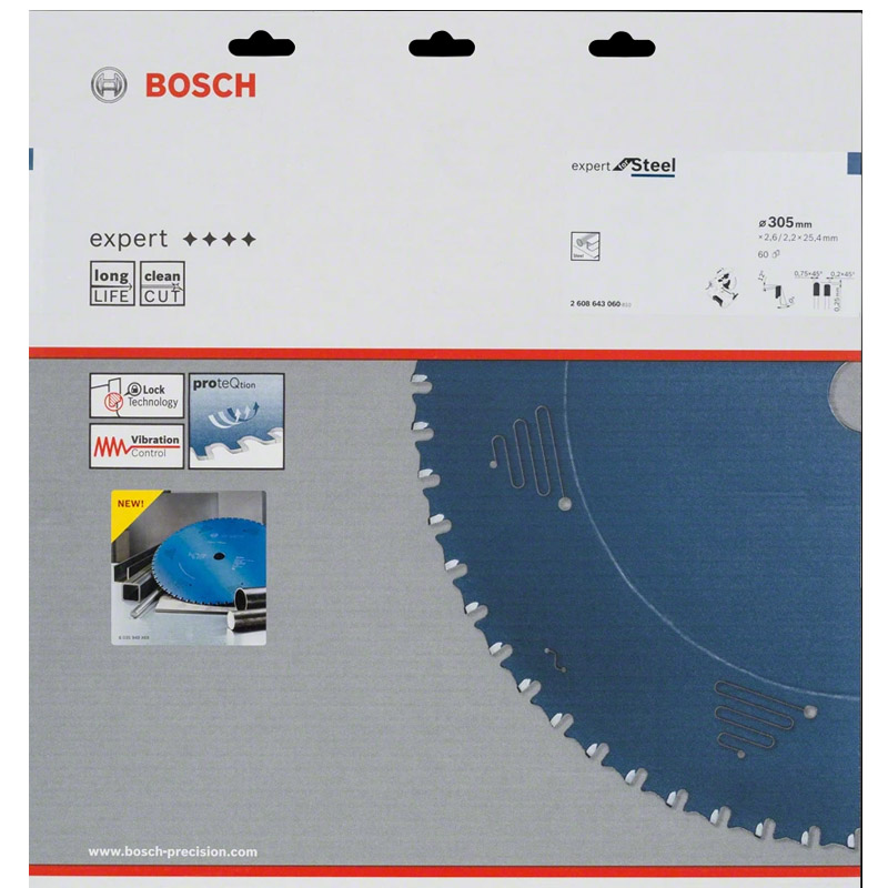 Disc pentru fierastrau circular, 305 x 25.4 mm, 60 dinti, tip EXPERT METAL