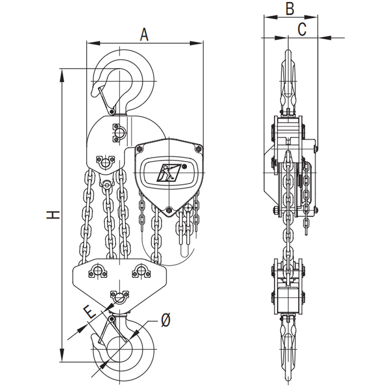 Palan cu lant profesional Tractel Tralift 20t, 3 m