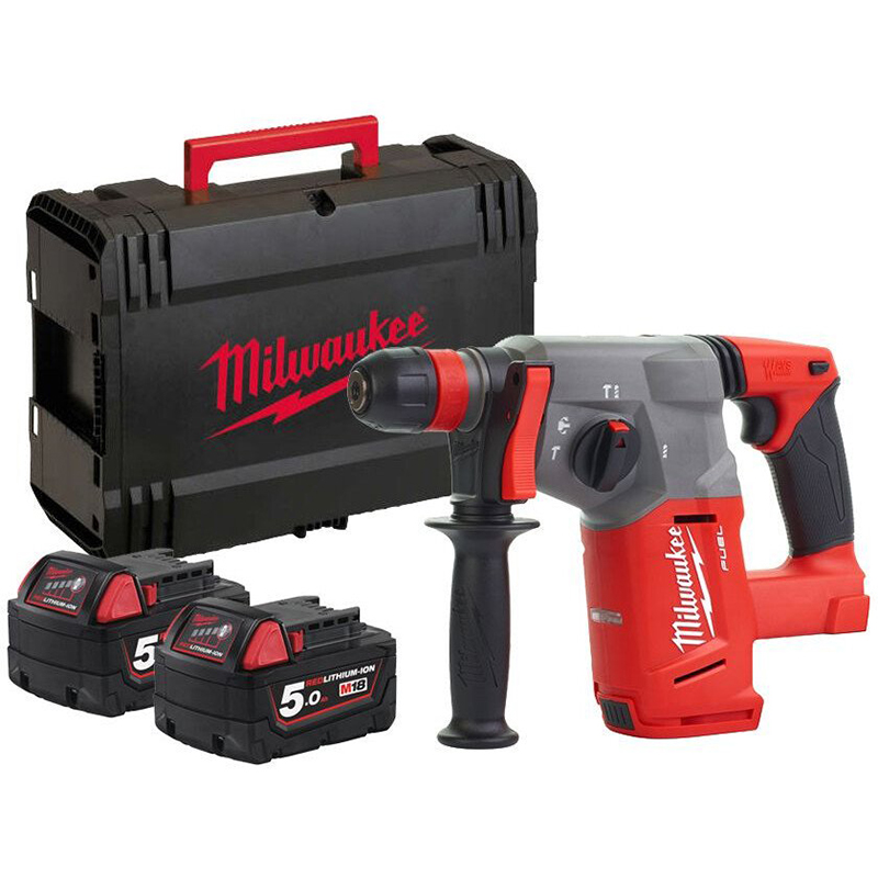 Ciocan rotopercutor SDS-Plus 2.3J, 18V, 2 x 5Ah Li-Ion, cutie plastic, tip M18BLHX-502X