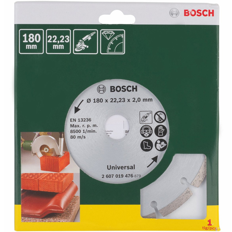 Disc diamantat BOSCH 2607019476 - 180x22.2 mm, universal