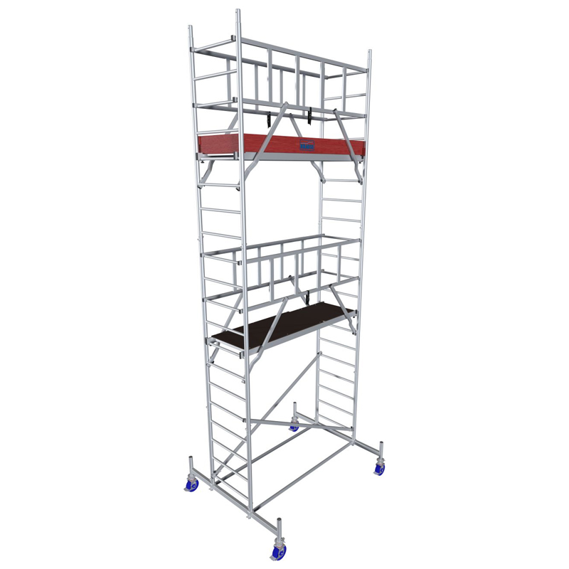 Schela Protec 0,6 x 2m, aluminiu, inaltime lucru 6.3m, inaltime schela 5.45m, inaltime platforma 4.3m (0+1+3+4)