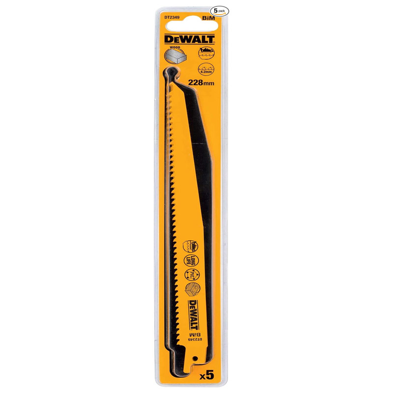 Set 5 panze (lame) bimetal pentru lemn, 228 mm, DeWalt DT2349-QZ