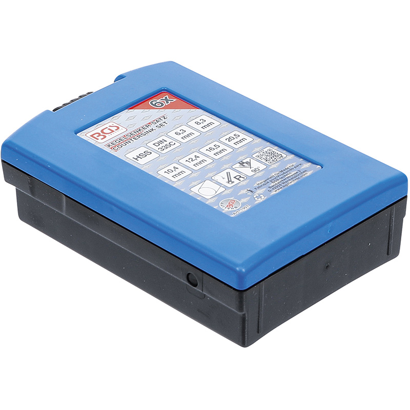 Set 6 tesitoare (zencuitoare) pentru metale, 6.3 - 20.5mm, 90 grade