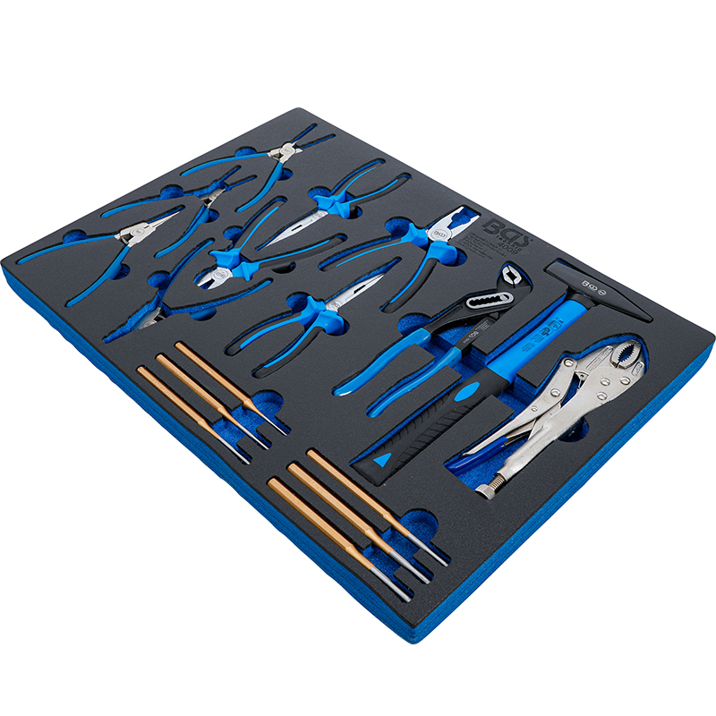Organizator pentru carucior BGS, 17 scule: clesti, ciocane, punctatoare, 3/3 sertar