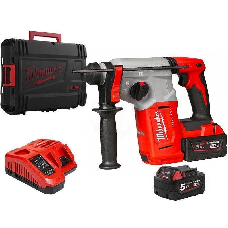 Ciocan rotopercutor Milwaukee M18BLH-502X, SDS-Plus 2.3J, 18V, 2 x 5Ah Li-Ion, cutie plastic