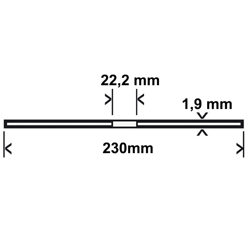 Disc taiere metal / inox, drept, 230x22.2x1.90 mm