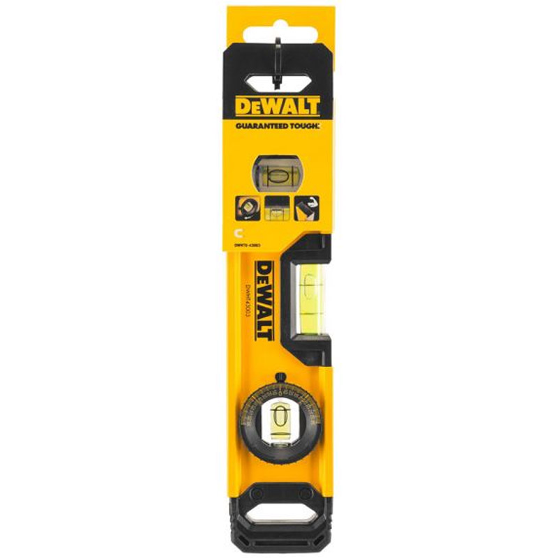 Nivela TORPEDO 25 cm, 3 fiole, magnetica, bula reglabila, DeWALT
