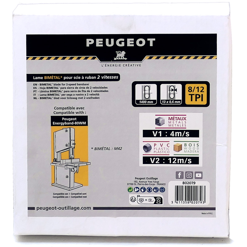 Panza / banda 1400x13x0.6 mm, pentru lemn si metal, pentru ENERGYBAND 80WM PEUGEOT