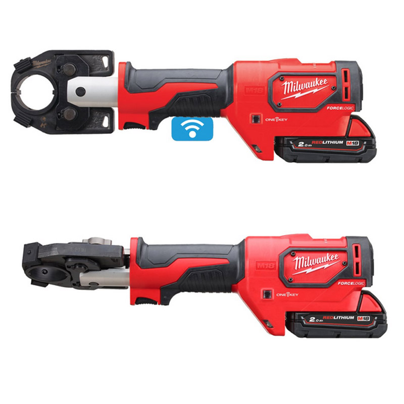 Presa hidraulica pentru sertizat cabluri 53kN, M18™, 2Ah, FORCE LOGIC™ Milwaukee High Force, tip M18HCCT-201C