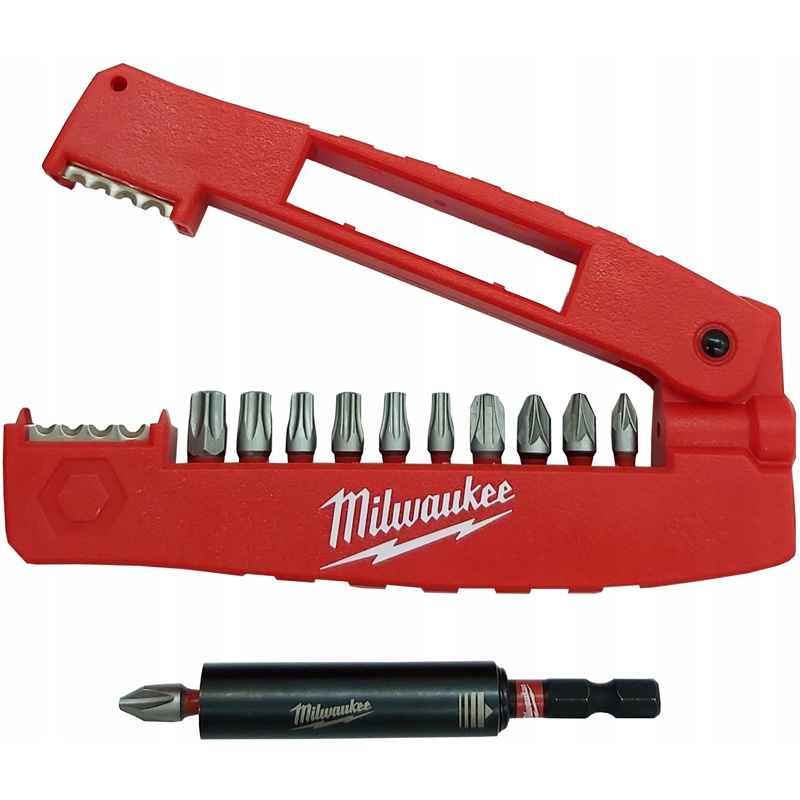 Set 12 biti cu caseta de ghidare Shockwave, tip Impact Duty, Milwaukee