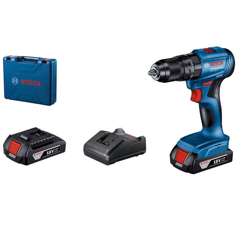 Masina de gaurit/insurubat profesionala cu percutie si 2 acumulatori 18V 2.0 Ah Bosch GSB 185-LI, 50 Nm