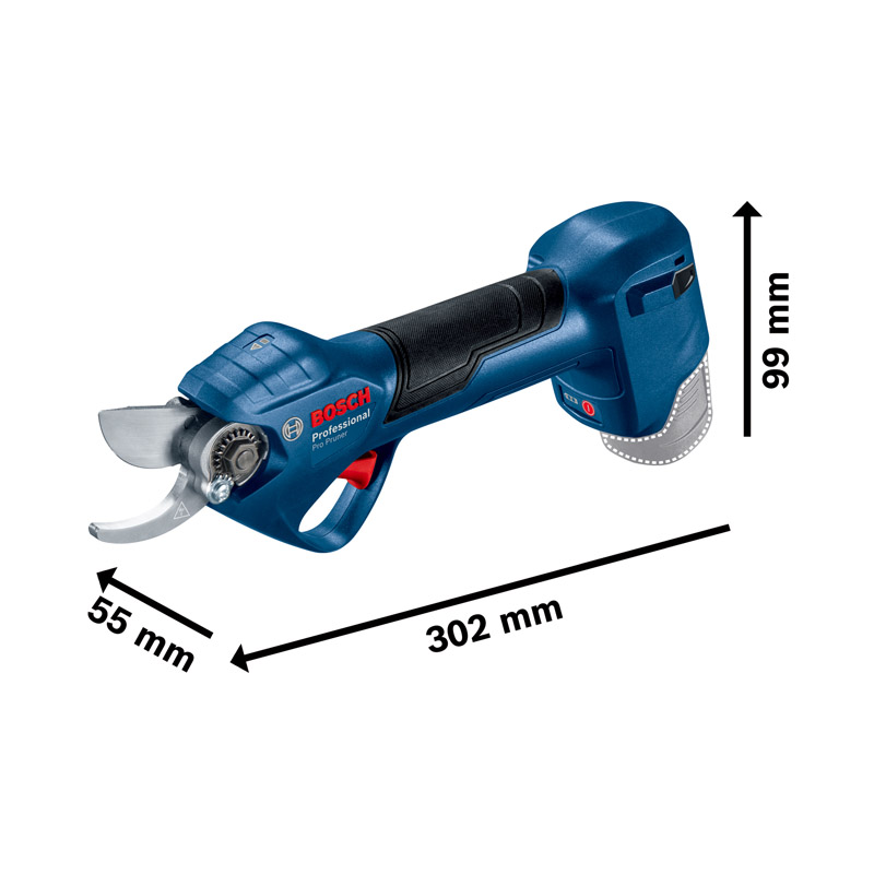 Foarfeca de crengi cu acumulator 12V, 2x3.0Ah, BOSCH Pro Pruner