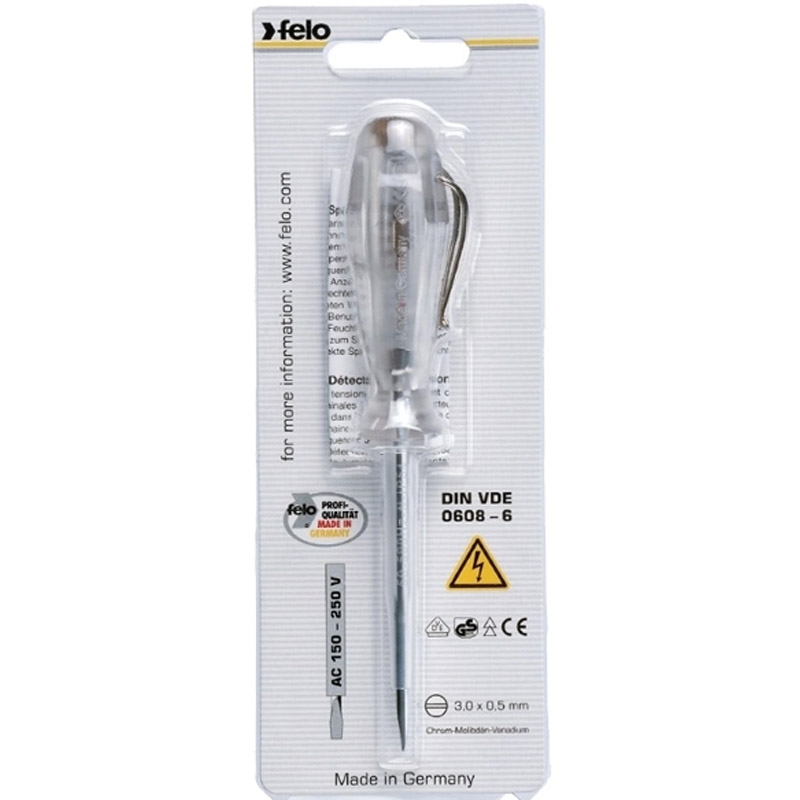 Tester de tensiune FELO VDE 0680, 70 mm, 150 - 250V