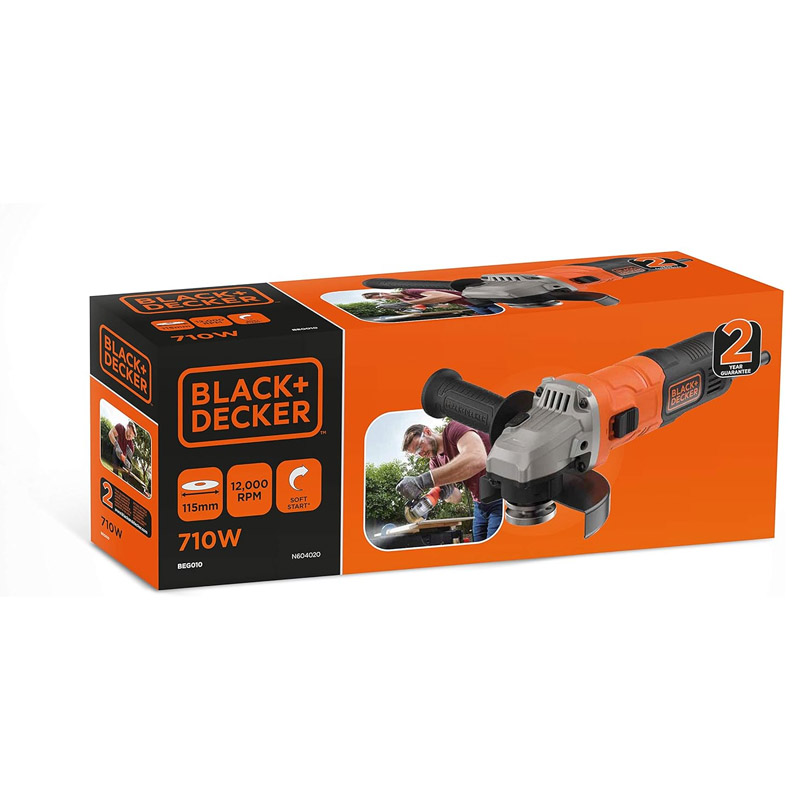 Polizor unghiular Black&Decker, 115mm, 710W, 12000rpm, tip BEG010-QS