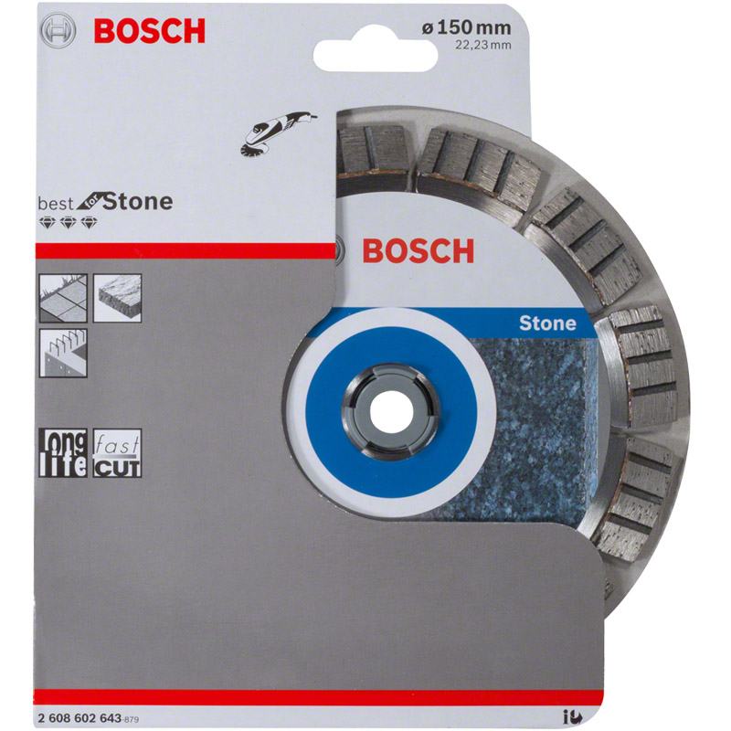 Disc diamantat BOSCH 2608602643 - 150x22.23 mm, PRO pentru piatra